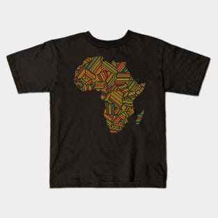 Love Africa African Print Stick Pattern Map Kids T-Shirt